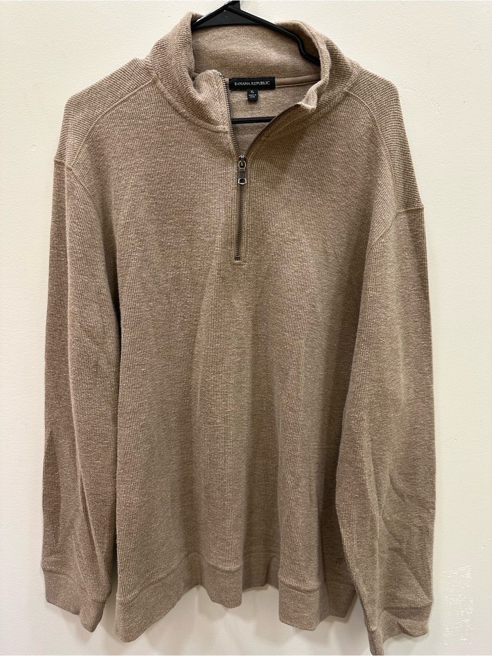 Banana Republic Men's Half-Zip Sweater - Taupe Brown